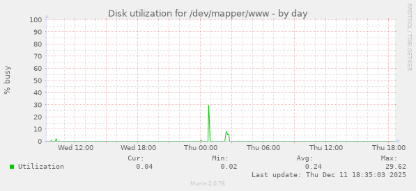 Disk utilization for /dev/mapper/www